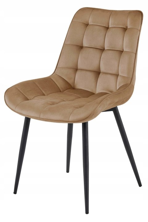 Krzesło BERA - aksamit brąz / nogi czarne x 4