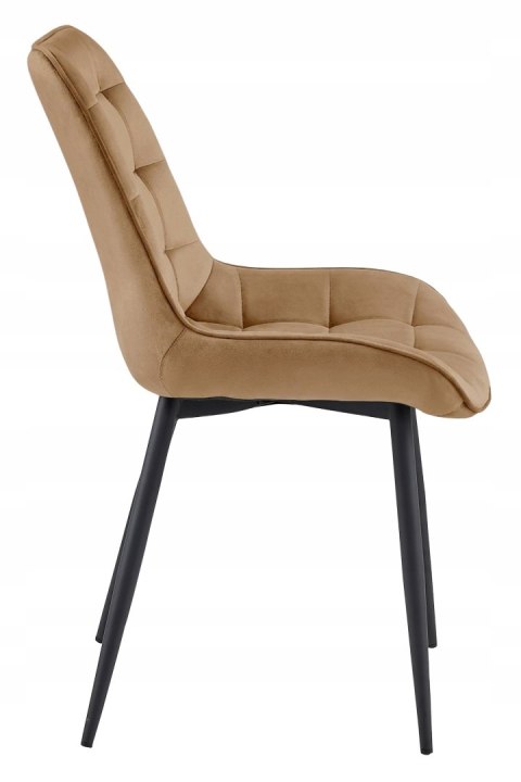 Krzesło BERA - aksamit brąz / nogi czarne x 4