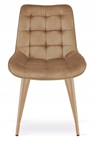 Krzesło BERA - aksamit brąz / nogi dąb x 3