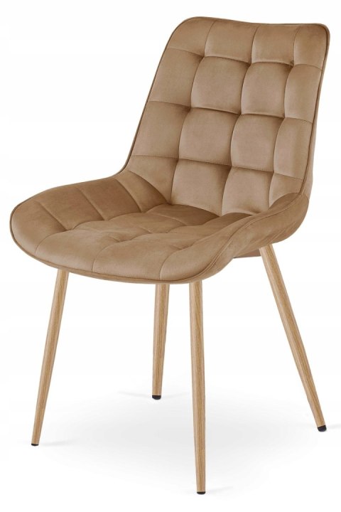 Krzesło BERA - aksamit brąz / nogi dąb x 3