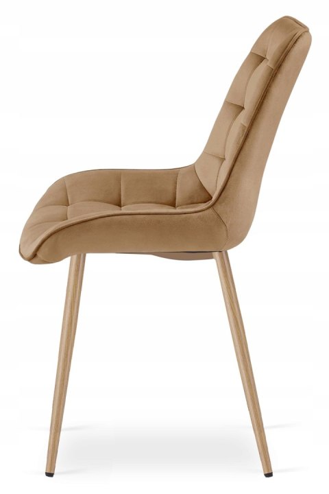Krzesło BERA - aksamit brąz / nogi dąb x 3
