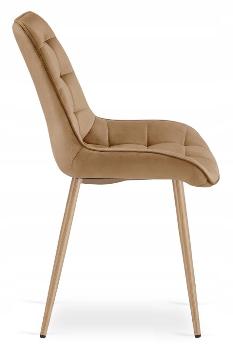 Krzesło BERA - aksamit brąz / nogi dąb x 3