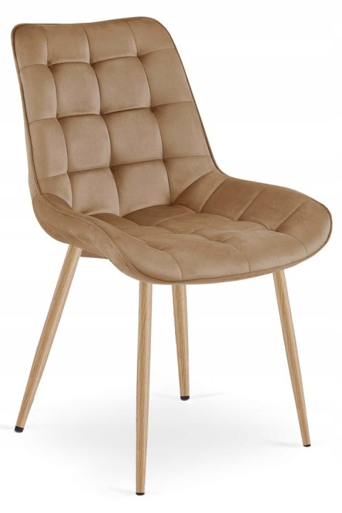 Krzesło BERA - aksamit brąz / nogi dąb x 4