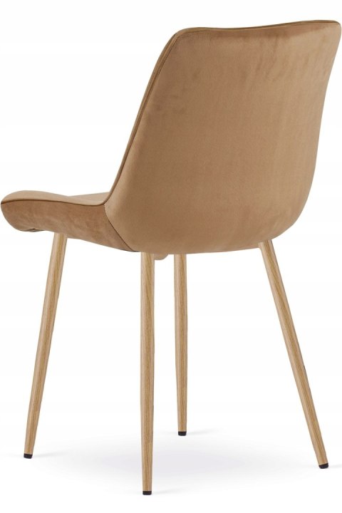 Krzesło BERA - aksamit brąz / nogi dąb x 4