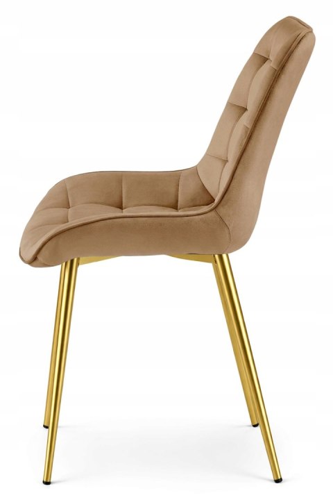 Krzesło BERA - aksamit brąz / nogi złote x 3