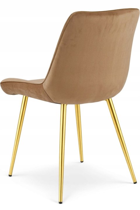 Krzesło BERA - aksamit brąz / nogi złote x 3
