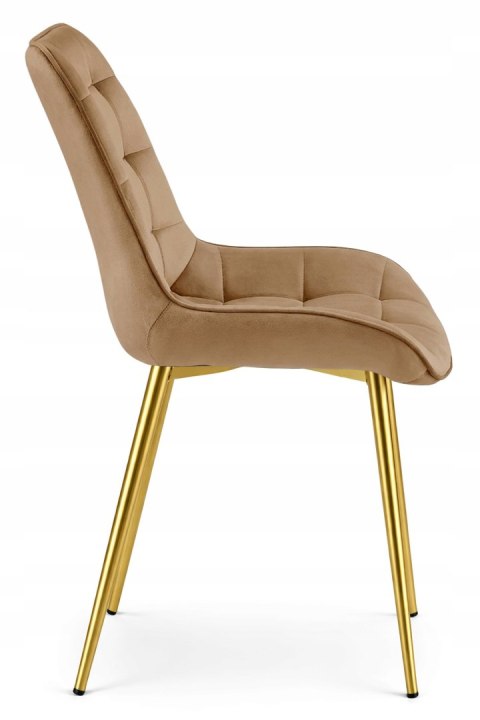 Krzesło BERA - aksamit brąz / nogi złote x 3