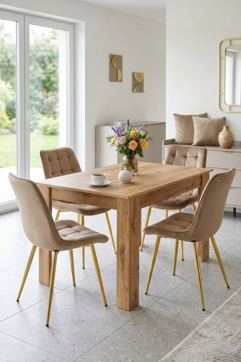 Krzesło BERA - aksamit brąz / nogi złote x 3