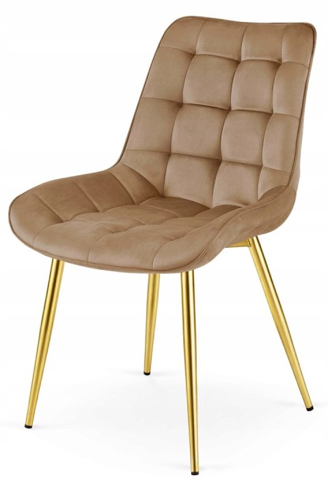Krzesło BERA - aksamit brąz / nogi złote x 4
