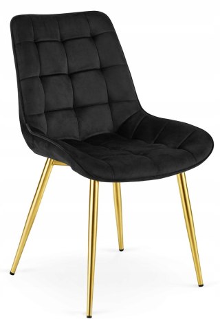 Krzesło BERA - aksamit czarny / nogi złote x 3