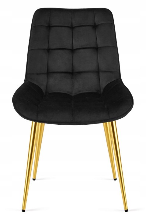 Krzesło BERA - aksamit czarny / nogi złote x 3