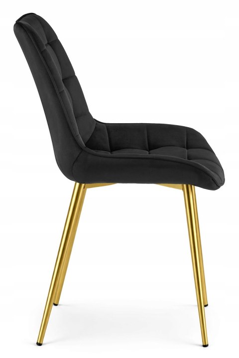 Krzesło BERA - aksamit czarny / nogi złote x 3