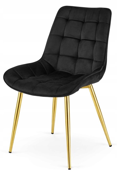 Krzesło BERA - aksamit czarny / nogi złote x 4