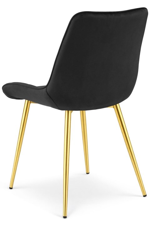 Krzesło BERA - aksamit czarny / nogi złote x 4