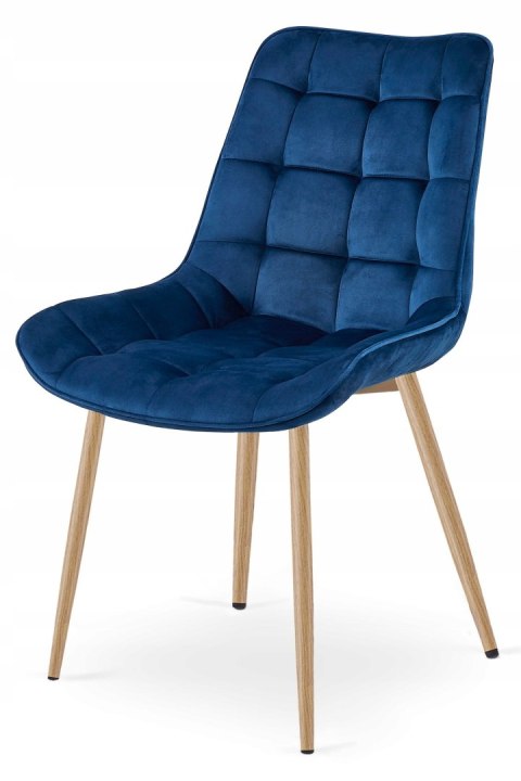 Krzesło BERA - aksamit granat / nogi dąb x 4