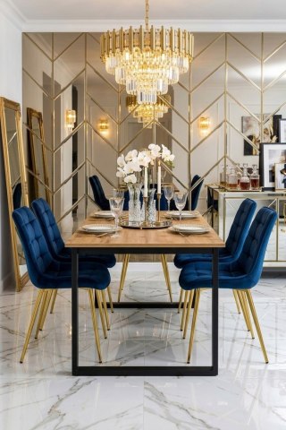 Krzesło BERA - aksamit granat / nogi złote x 3