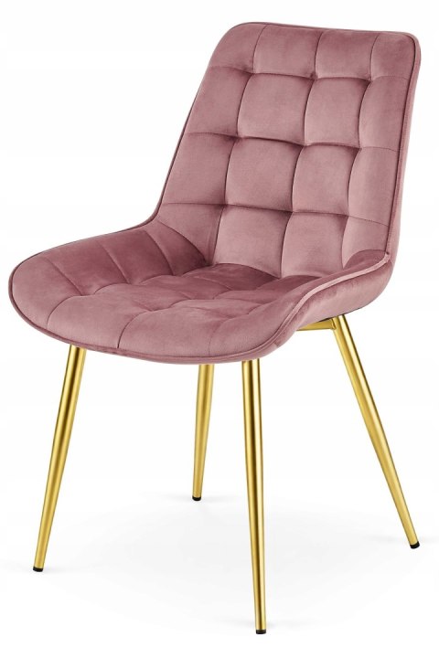 Krzesło BERA - aksamit róż ciemny / nogi złote x 3