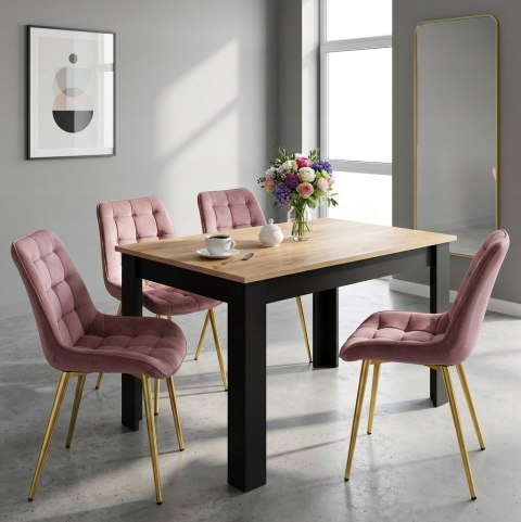 Krzesło BERA - aksamit róż ciemny / nogi złote x 3