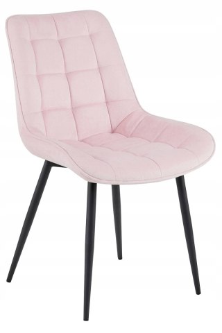 Krzesło BERA - aksamit róż jasny / nogi czarne x 3