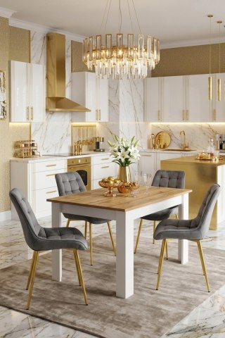 Krzesło BERA - aksamit szary ciemny / nogi złote x 4