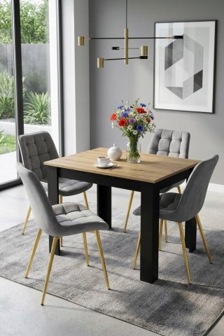 Krzesło BERA - aksamit szary jasny / nogi złote x 3