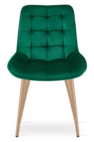 Krzesło BERA - aksamit zieleń / nogi dąb x 4