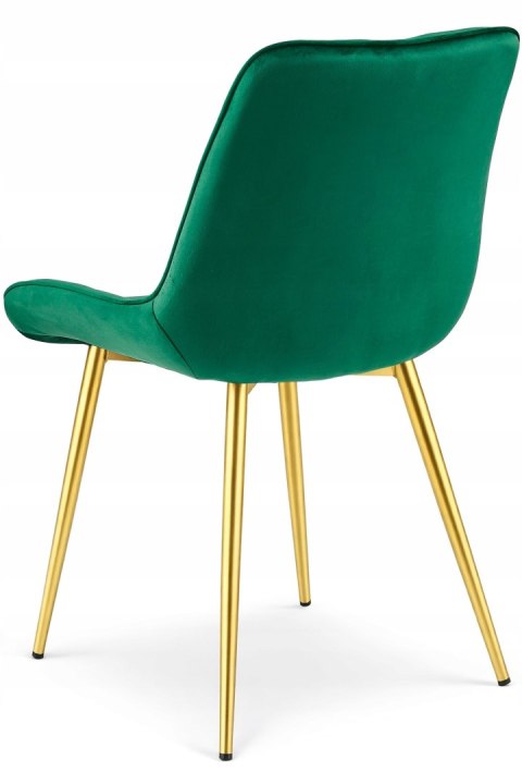 Krzesło BERA - aksamit zieleń / nogi złote x 3