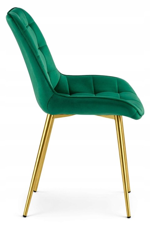 Krzesło BERA - aksamit zieleń / nogi złote x 3