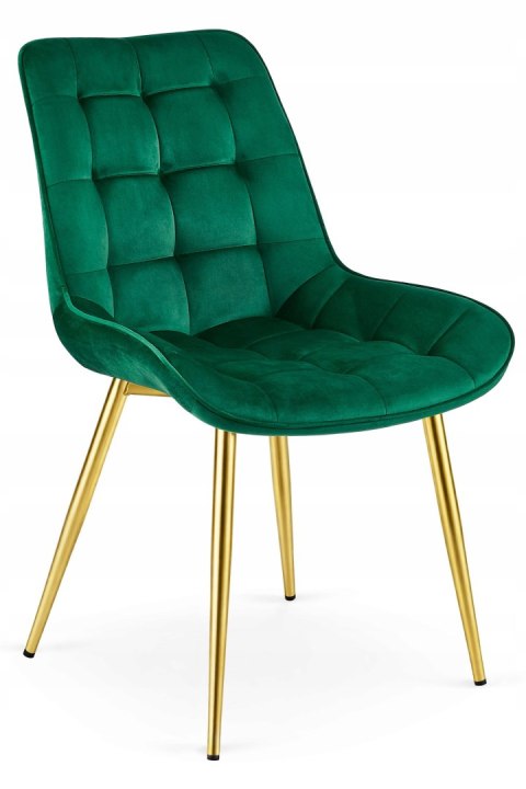 Krzesło BERA - aksamit zieleń / nogi złote x 4