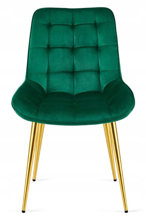 Krzesło BERA - aksamit zieleń / nogi złote x 4