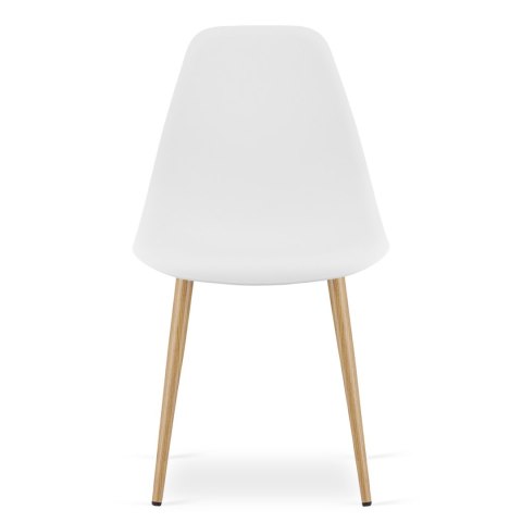 Zestaw Stół ADRIA 120cm x 80cm - biały + 4 krzesła WAT białe / nogi naturalne