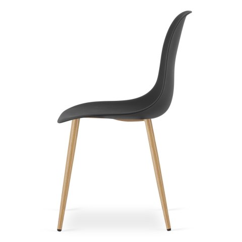 Zestaw Stół ADRIA 120cm x 80cm - biały + 4 krzesła WAT czarne / nogi naturalne