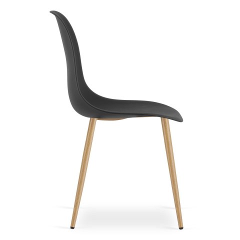 Zestaw Stół ADRIA 120cm x 80cm - biały + 4 krzesła WAT czarne / nogi naturalne