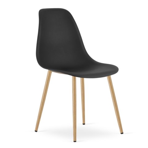 Zestaw Stół ADRIA 120cm x 80cm - biały + 4 krzesła WAT czarne / nogi naturalne