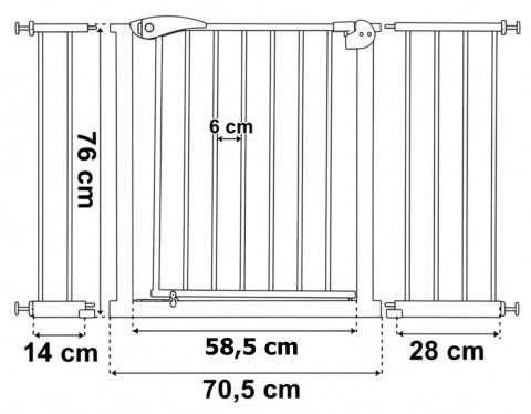 Barierka bramka zabezpieczająca NILA 75-127,5 cm