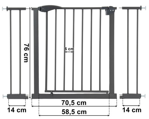 Barierka bramka zabezpieczająca VILO 75-118 cm