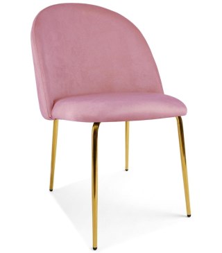 Krzesło INCA - aksamit róż jasny / nogi złote x 3
