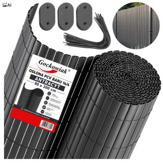 Osłona balkonowa PCV 90x300 cm BARU antracyt