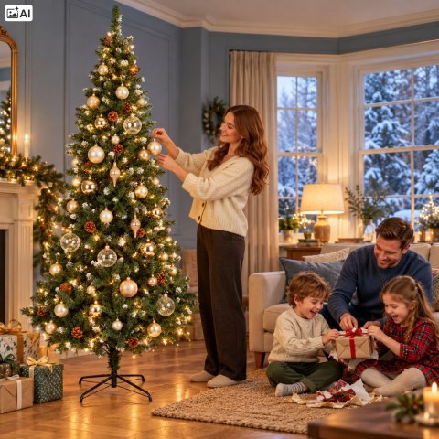 Choinka bożonarodzeniowa z szyszkami Merry - 220 cm