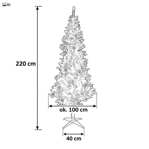 Choinka bożonarodzeniowa z szyszkami Merry - 220 cm