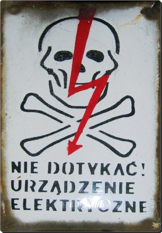 TABLICZKA URZĄDZENIE ELEKTRYCZNE 20x28 cm