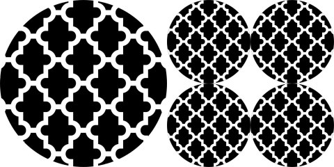 Zestaw podkładek na stół okrągłych 1+4 - MAROKO NIGHT