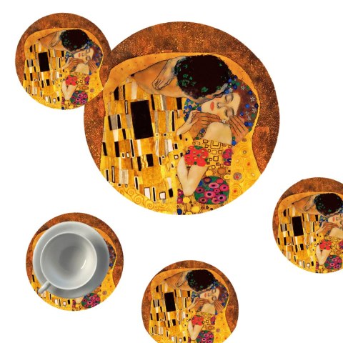 Zestaw podkładek na stół okrągłych 1+4 - POCAŁUNEK