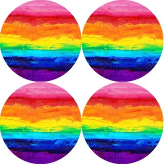 Zestaw podkładek na stół okrągłych 4D - COLORFULL