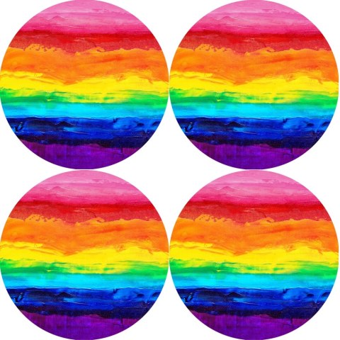 Zestaw podkładek na stół okrągłych 4D - COLORFULL