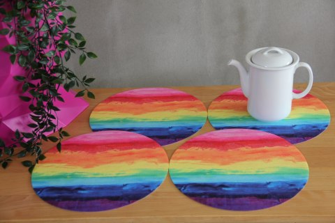 Zestaw podkładek na stół okrągłych 4D - COLORFULL