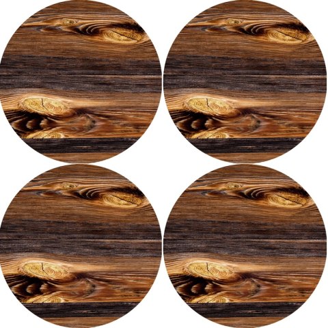 Zestaw podkładek na stół okrągłych 4D - DREWNO