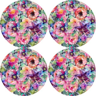 Zestaw podkładek na stół okrągłych 4D - FLORA