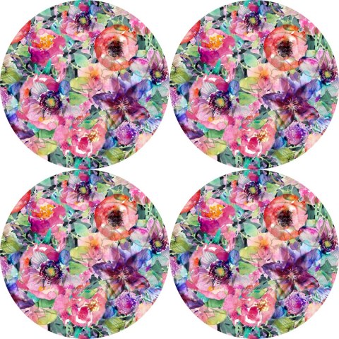 Zestaw podkładek na stół okrągłych 4D - FLORA
