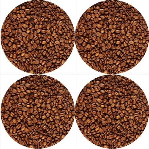 Zestaw podkładek na stół okrągłych 4D - KAWA